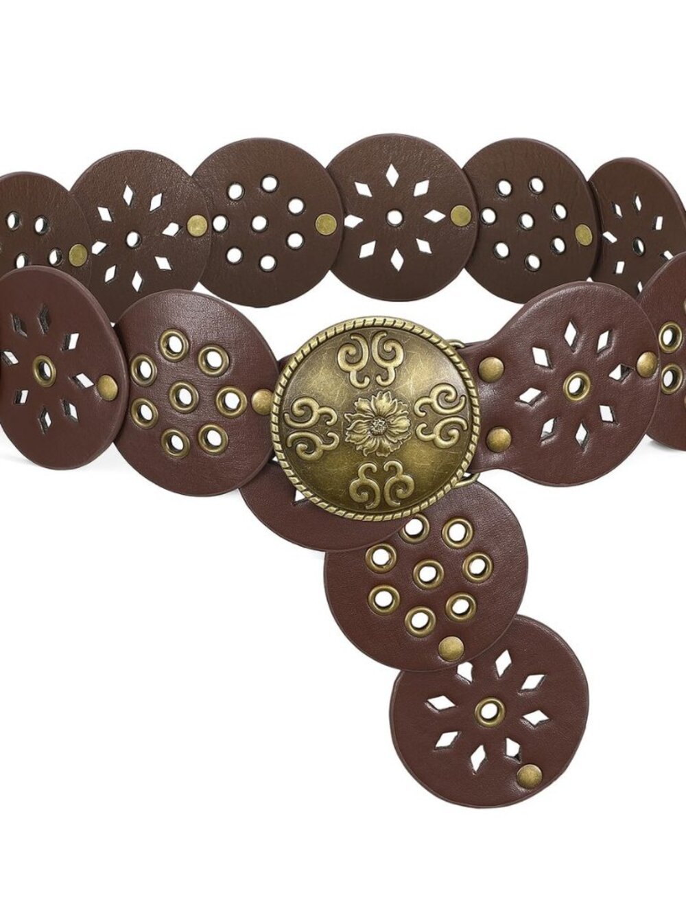 Vintage Disc Western Belts for Women, Wide Boho Concho Country Cowgirl Belts for